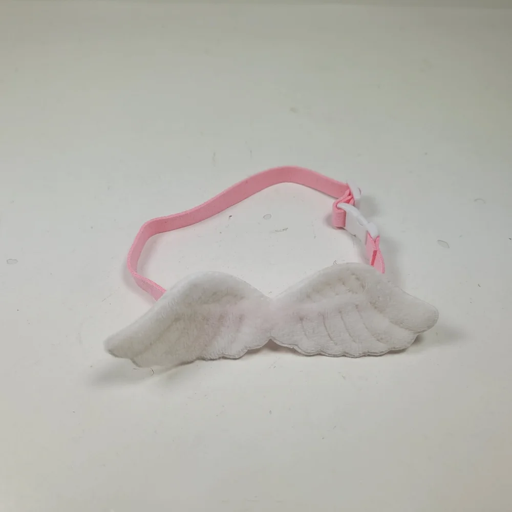 Pink and White Angel Wing Cat Collar